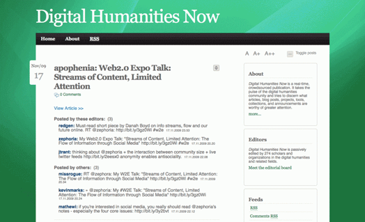 Digital Humanities Now 2009